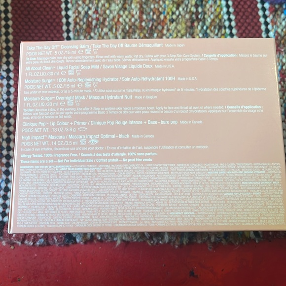 Clinique gift set, moisturizer, balm, “bare pop” lipstick, mask, soap, mascara - Picture 2 of 3